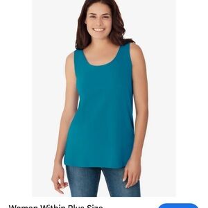 NWT Kim Rodgers blue tank top size 2X